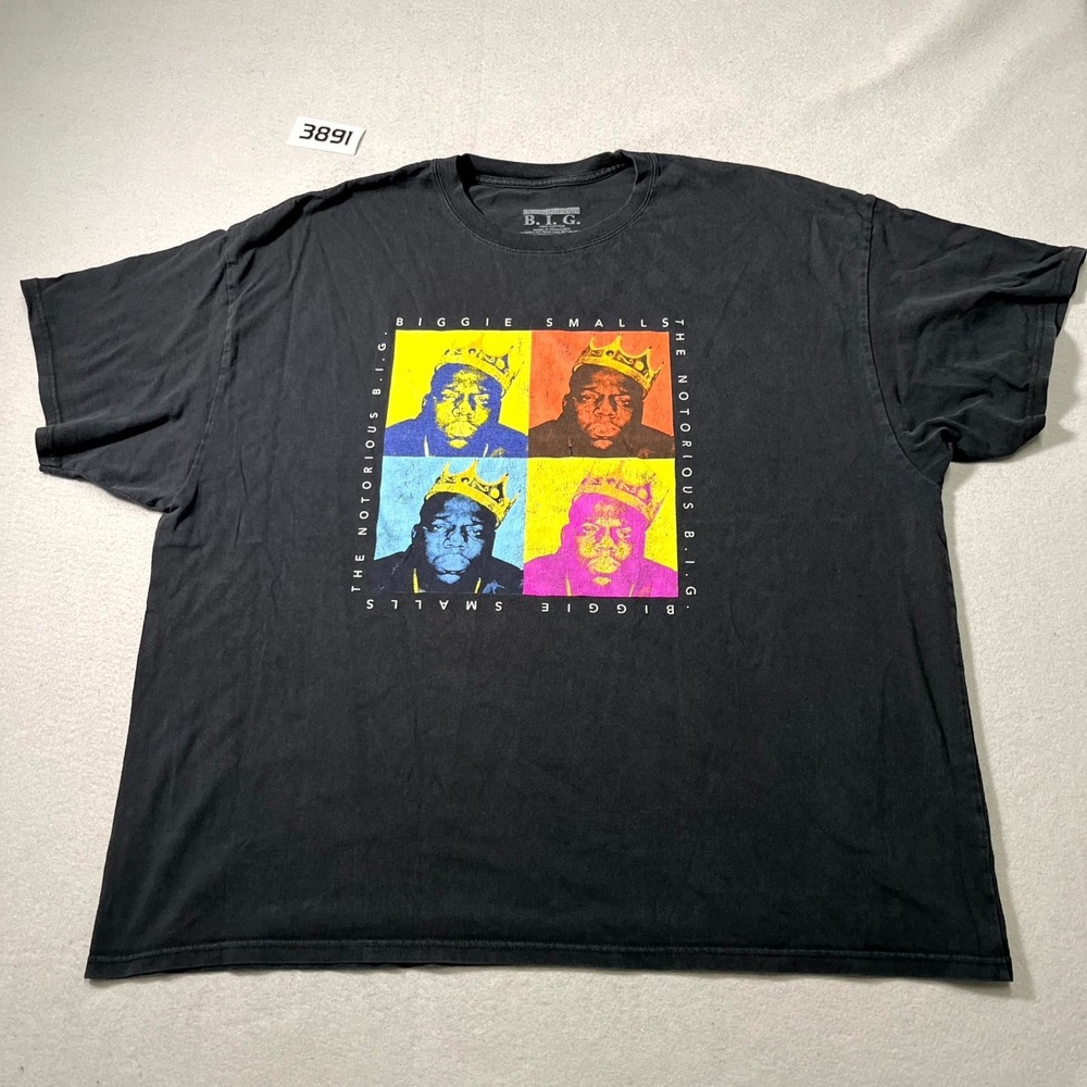 The Notorious B.I.G. Biggie T Shirt Mens 3X Black Graphic Cotton Short Sleeve